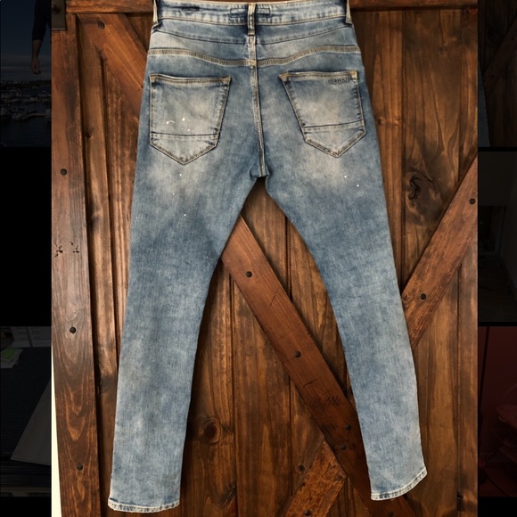 Slim Fit Stretch Fashion Jeans Ripped Knee - Picture 2 of 3